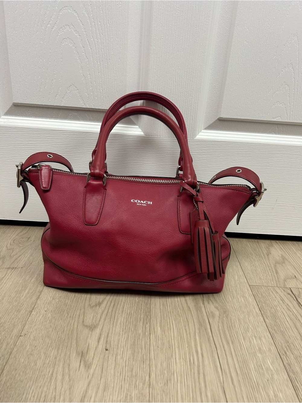 Coach Legacy Molly East West Satchel Red Tassel Shoulder Bag
